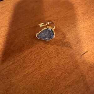 Canvas Druzy Stone Gold Ring